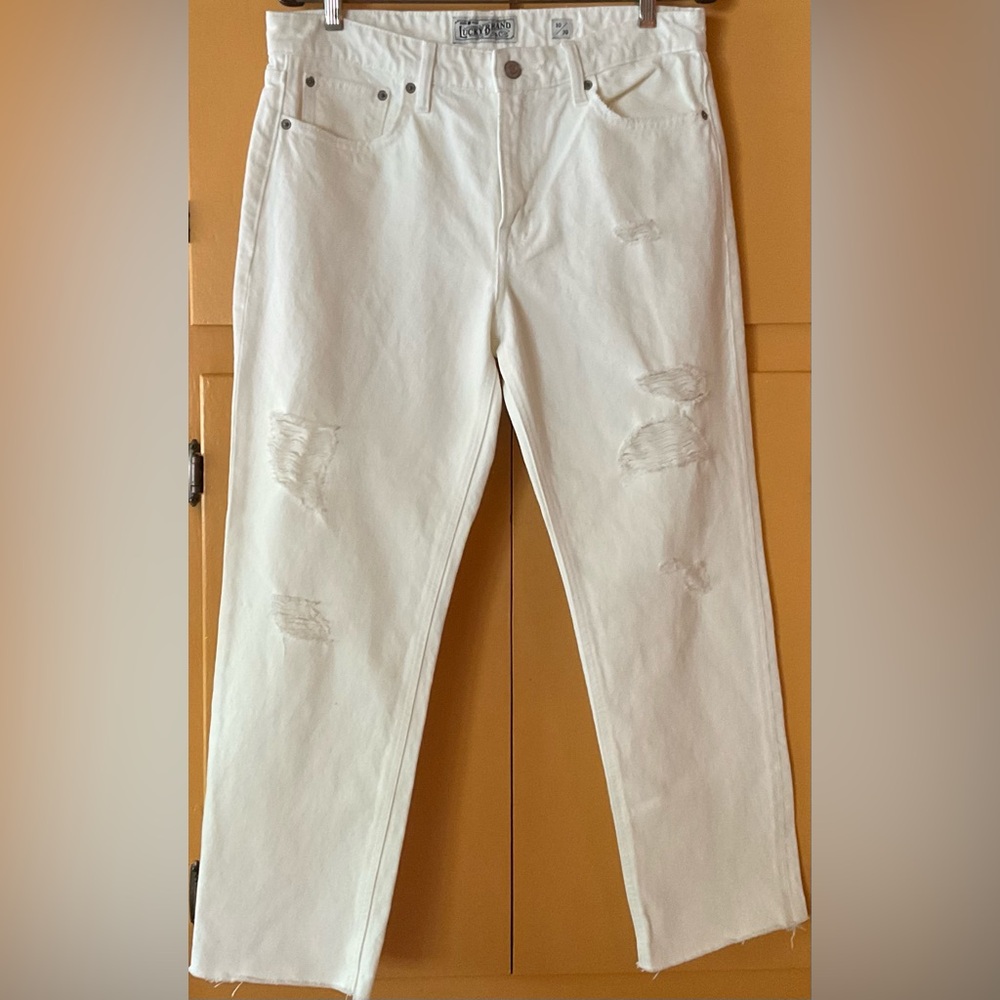Stylish White Distressed Women’s Lucky Jeans